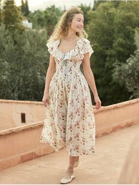 Doen ILLIANA DRESS IN BLANC PRAIRIE ROSE